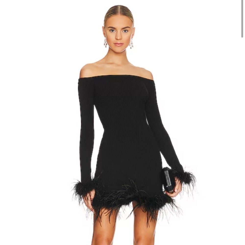 ELLERIE FEATHER KNIT MINI DRESS